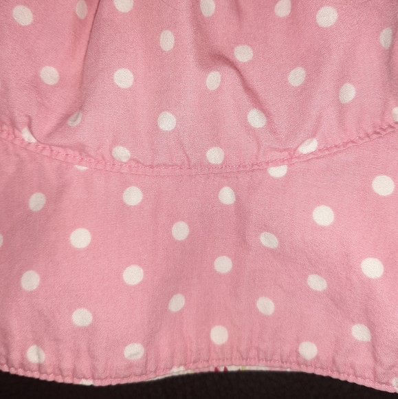 Vintage Gymboree Tip Toe Tulips Reversible Toddler Bucket Hat / Pink Polka Dot - Picture 6 of 8